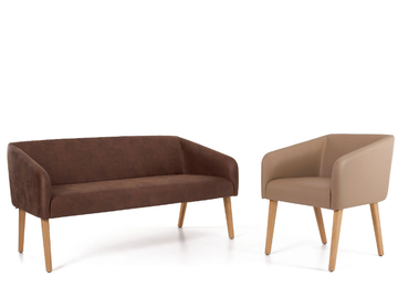 ERA LOUNGE - Upholstered leather easy chair with armrests by 5A Design - view 3